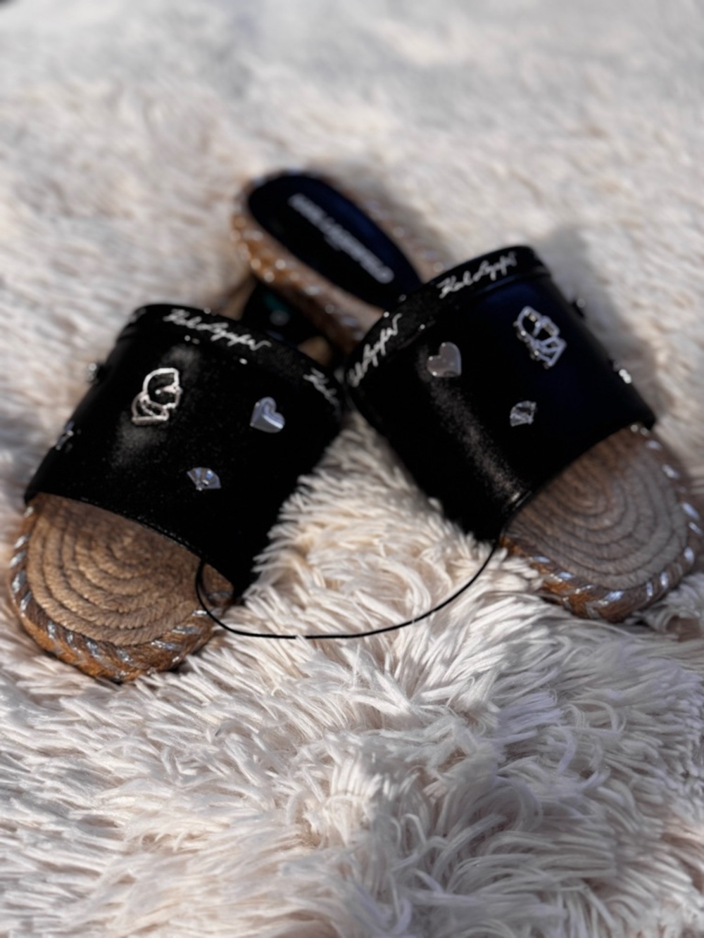 Karl Lagerfeld Espadrille Stud Slide Sandal